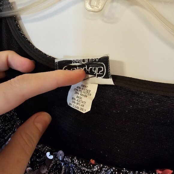 Vintage Copy Cats Sequin Top Size Large with Shoulder Pads - Picture 5 of 7